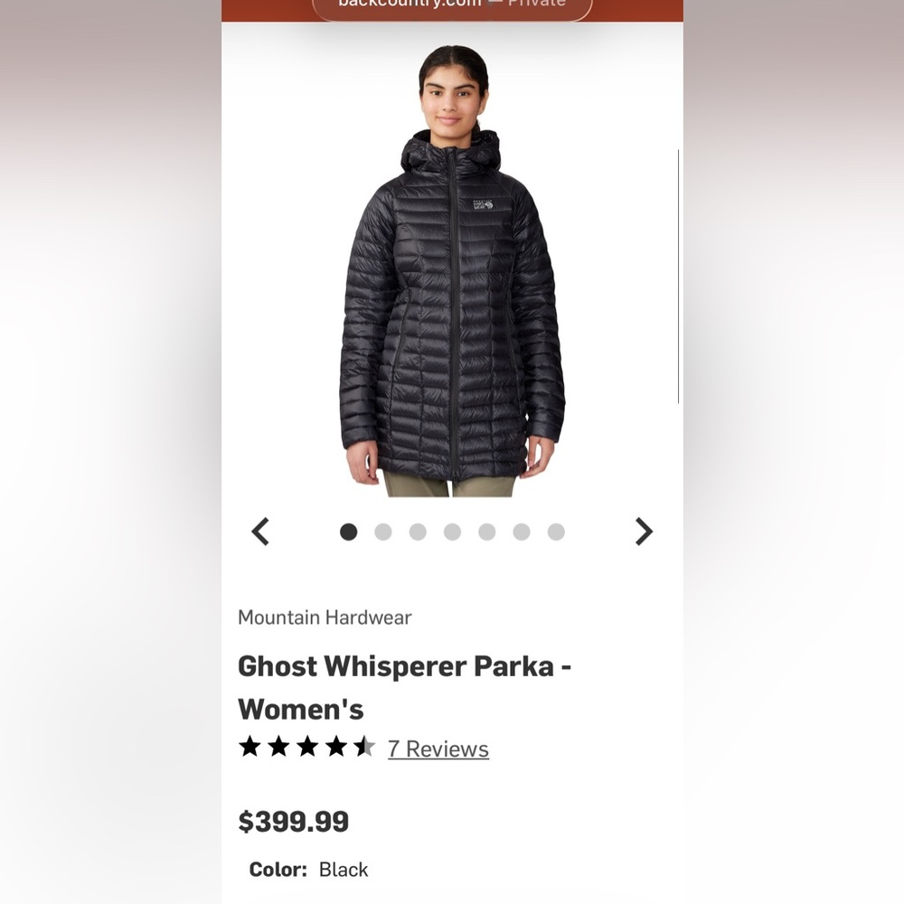 Mountain Hardwear Ghost Whisperer Parka 800 Down. Size Extra Large (XL)